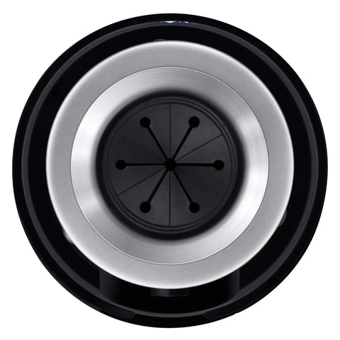 Designer Series 1-1/4 HP Food Waste Disposer with Powerful Permanent Magnet Motor close-up of stainless impellers