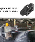 Adjustable Roof Rack Shovel Holder Kit - Quick Release Clamp For Off-Road Rigs And UTVs ATVs securing shovel with rubber clamps