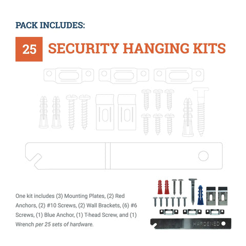 Heavy Duty Anti Theft Picture Hangers Bulk Pack 25 Count Security Frame Lock Hanging Kit With T Head Screws layout