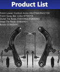 Beefed Up 10 Piece Suspension Kit With Front Lower Control Arm Sway Bar Link Inner Outer Tie Rod End Boot Assembly Replacement