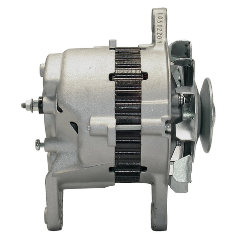 Side view of Remanufactured 334-1635 Alternator With High Temp Bearings, Double Lip Rubber Seals, and Electronically Tested Rotors and Stators.