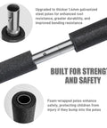 Heavy Duty 6 Pack Trampoline Replacement Poles With Hardware Universal Fit, 1.4mm galvanized steel with foam wrap for safety.