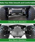 Upgraded Golf Cart Front And Rear Shock Absorber Kit For Club Car DS Precedent Tempo Lifted Models Off Road Ready Replacing OEM