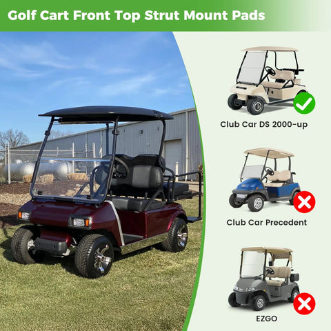 Easy Install Golf Cart Front Windshield Bottom Mounting Strut Pads Kit With Stainless Steel Screws for Club Car DS 2000-up