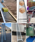 Heavy-Duty Lightweight Portable Folding Conveyor With Stainless Steel Rollers for efficient loading and unloading with visible packaging.