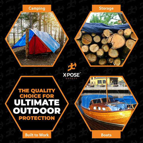 Heavy Duty 5x7 Poly Tarp Waterproof Weatherproof Cover For Gear And Equipment Construction Sites Painting And Outdoor Projects