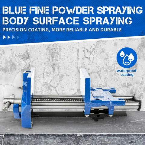 Heavy Duty 7 Inch Quick Release Workbench Vise Rock Solid Ductile Iron Build 3300 Pound Clamping Grip Straight Up Rust Proof Coating