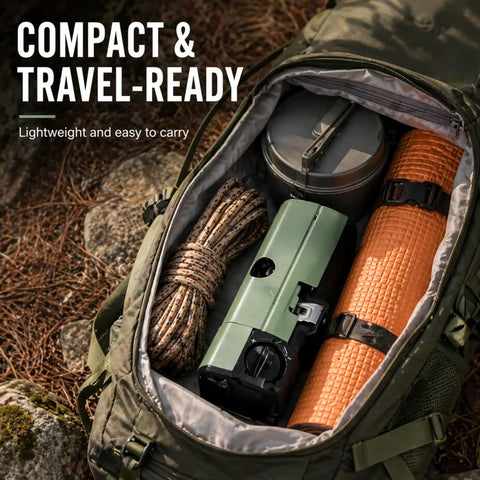 Portable Butane Gas Stove For Camping And Outdoor Cooking Lightweight Compact Single Burner With Durable Carrying Bag in backpack