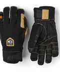 Ergo Grip Czone Tactility Short Glove for Mountaineering and Ice Climbing, black, size 10, front and back view, grippy design