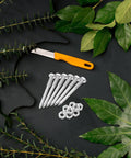 30 Piece Lawn Aerator Shoes Spikes Set For Lawn Care And Yard Maintenance, Replacement Garden Shoe Spikes with nuts and knife