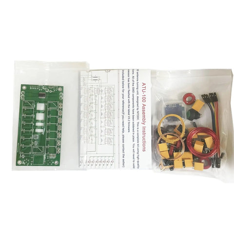 ATU-100 Automatic Antenna Tuner Kit For 1.8 To 50 MHz With 0.96 Inch OLED Display SMT Soldered Components Unassembled DIY Ham Radio Project N7DDC Version 3.2 Firmware Auto Tune For Fast Stable RF Matching, showing PCB and components