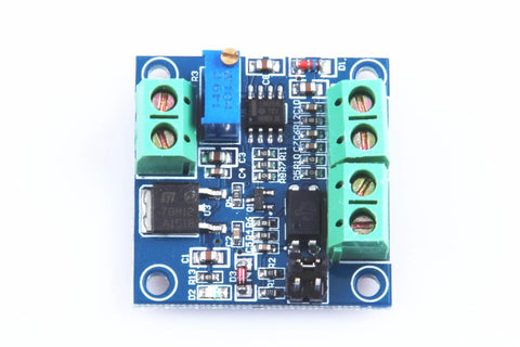 PWM To Voltage Module Converts PWM To Analog 0 To 10 Volt Signal For PLCs And Industrial Control Panels Ideal For Signal Interface Switching And Duty Cycle Control, top view with green terminals.