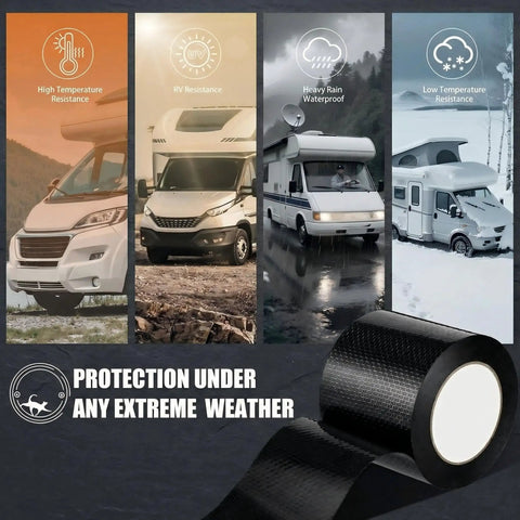 RV Underbelly Tape 4In By 20Ft Corrugated Waterproof Flex Belly Material Thick Adhesive Patch sealing for extreme weather protection.