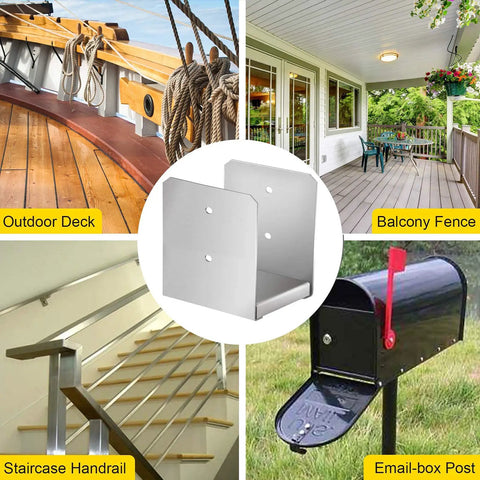 Standoff Stainless Steel Adjustable Post Base Anchor For 6 By 6 Posts 10 Pack for decks, fences, handrails, and mailboxes.