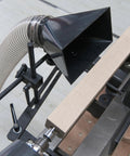 Heavy Duty Universal Woodturning Dust Hood Featuring Fully Adjustable Bracket And 100 Millimeter Hose Connector for capturing dust while shaping timber.