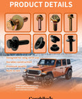 Heavy-Duty Side Step Bolts Kit For Jeep Wrangler JK JL 4-Door 2007-2025 Bolt-On Hardware With Nuts And Washers For Off-Road Upgrades Includes Rotatable Washer Nuts And All Required Fasteners, assorted bolts and washers