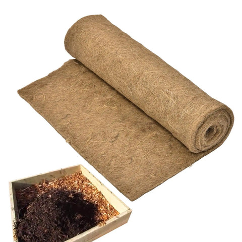 Thermal Worm Blanket For Composting Gardens And Bins, Eco Friendly Jute Worm Bedding, rolled out next to compost bin