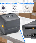 Heavy Duty Wired Ethernet Module For Zebra ZD421 ZD411 ZD611 Label Printer showing front and back ports for network connection.
