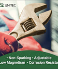 Non Sparking And Low Magnetic Adjustable Wrench 10 Inch Aluminum Bronze Tool For Hazardous Environments ATEX Ready