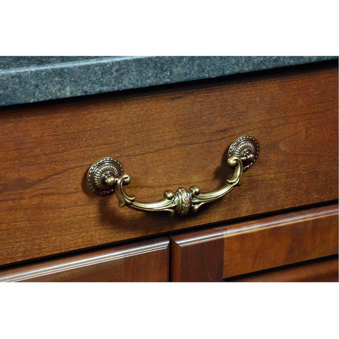 Antique English Bail Pull For Cabinets And Dressers, 7-1/4 Inch Overall Length, 1-1/4 Inch Projection, 5-1/2 Inch Mounting Hole Spacing