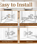 Installation guide for Zero Drama Soft Close Concealed Cabinet Hinges Full Overlay European Adjustable Frameless Door Mounts.
