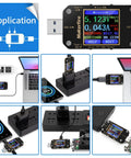 All In One USB Power Meter And Multimeter For Type C PD QC 2.0 3.0 4.0, Voltmeter And Ammeter, USB Voltage Current Tester connected to devices