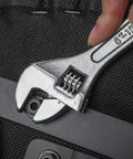 Adjustable wrench from Auto And Motorcycle 51 Piece Tool Kit Set with Wrench Reversible Ratchet Spark Plug Sockets SAE and Metric 6 Point Sockets