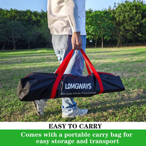 Man carrying 7x7 Baseball Practice Net With Steel Frame For Batting Hitting And Pitching in portable carry bag