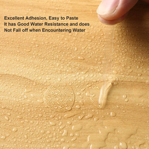 Clear 20mm Round Sticky Dots 560 Count Double Sided Adhesive Dots Reusable Water Resistant No Residue Transparent Craft And Office Fasteners For Photos Posters And Boards Great For Quick Easy Mounts And Sticky Like A Boss on wet wood surface