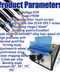 Automatic Wire Stripping And Bending Machine 110V 750W features color touch screen and multiple settings for wire prep.