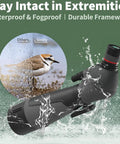 Birding Spotting Scope With Full Size Tripod For Bird Watching And Wildlife Viewing 20 To 60x85 Magnification 85mm Objective Lens Top Notch Optics Durable Build Easy Setup For Nature Lovers, waterproof scope