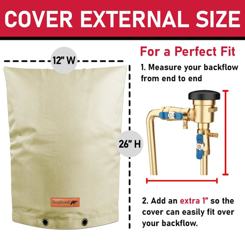 Backflow Preventer Winter Cover Insulation 24 By 24 Inches Outdoor Shield For Sprinkler Backflow And Well Pump Frost Protection UV Resistant Beige No Sweat Easy Winter Defense