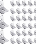 Badass Steel Table Top Fasteners And Heavy Duty Connectors Silver Finish 36 Piece Kit showing 36 metal brackets for DIY builds.