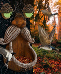 Tree Face Bird Feeder Outdoor Decor With Glow In The Dark Eyes Old Man Tree Hugger Sculpture Dope Yard Art Garden Ornament