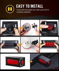 Installation steps for Heavy Duty Steel Trailer Light Box Kit DOT Approved 6 Inch Oval Red Tail Lights with connectors and grommets.