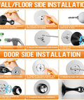 Installation guide for Two Pack Magnetic Door Stoppers Set Stainless Steel Wall And Floor Mount No Drilling Door Stop