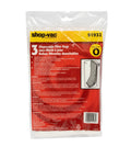 Pack of 3 Disposable Filter Bags For 5 Gallon Wall Mount Vacuums Dry Pickup 3 Pack High Density Paper Bags For Fine Dust And Debris Easy To Change Durable No Fuss Setup in packaging.