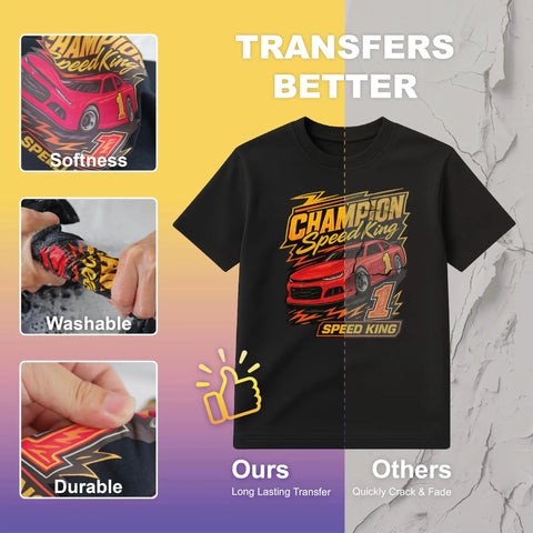 Dark Fabric Iron On Transfer Paper Kit, 25 Sheets, 8.5x11 Inches, Printable Heat Transfer for Inkjet Printers, vibrant T-shirt design