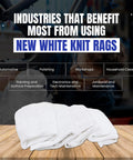 White T Shirt Cleaning Rags 1 Pound Bag Multipurpose Shop Rags For Cleaning Staining Painting Oil Grease And Dust Great For Home Garage Workshop Bulk 100 Percent Cotton T Shirt Rags on wooden table