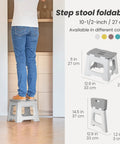 Person using Compact Foldable Step Stool for Adults Up to 330 Pounds, Lightweight Non Slip Gray Stool, 10.5 Inch Step in kitchen
