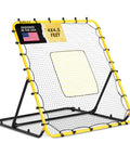 Fielding Trainer For Baseball And Softball With Rebound Net, Grounders, Line Drives And Fly Balls Return Settings, Four By Four Point Five Foot Steel Frame, UV And Weather Resistant Net, Easy Fold Design For Serious Pro Grade Infield Practice