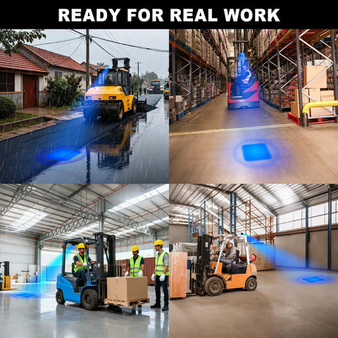 Heavy Duty LED Blue Spot Forklift Safety Warning Light With Magnetic Base And Adjustable Steel Bracket For No Sweat Setup And Quick Warehouse Layout Swaps For Busy Teamwork On The Production Line Each Day