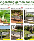 Beefy Galvanized Raised Garden Bed With Legs, 1200 Lb Load Capacity, 48x26x30In Outdoor Bed For Backyard, Patio, Balcony, Gardening Vegetables And Flowers, Silver Finish shown in various garden settings.