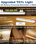 Upgraded T01L 20 LED Wireless Motion Sensor Closet Light with adjustable beam for cabinets, pantries, hallways and workspaces
