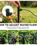 Adjusting 30 Pieces Drip Irrigation Emitters With Quick Connect And Adjustable 360 Degree Water Flow For One Quarter Inch Tubing