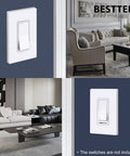 50 Pack 1 Gang Screwless Decorator Wall Plate In Gloss Snow White installed in living room for easy home upgrades