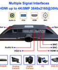 Back panel of 18.5 Inch Native 1080p CCTV Monitor For 24 7 Surveillance Pro Grade 4K 8MP HDMI Input Downscaled To Full HD