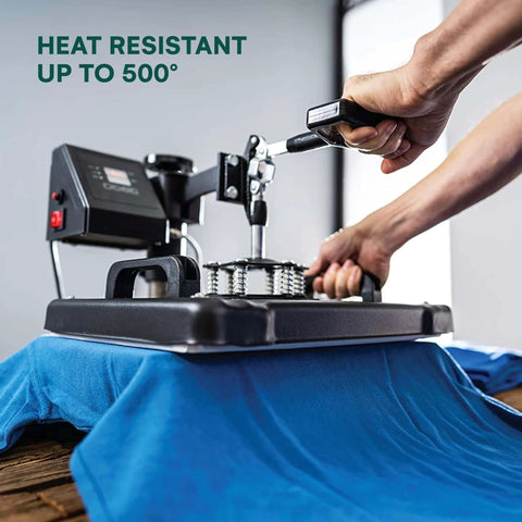 Using heat press with Three Pack PTFE Sheets In Multiple Sizes Non Stick Transparent Reusable Sheets Extra Thick And Heat Resistant