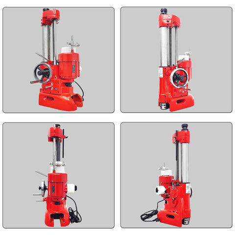 220V Cylinder Boring And Honing Machine For Auto Repair, Precision Engine Machining Tool with red structure from various angles