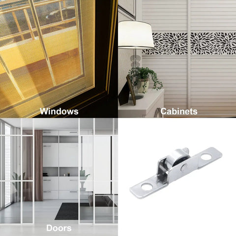 Top Shelf Heavy Duty 3/8 Inch Sliding Window Rollers 12 Pack Metal Wheels Universal Track Fix for Windows, Cabinets, and Doors.